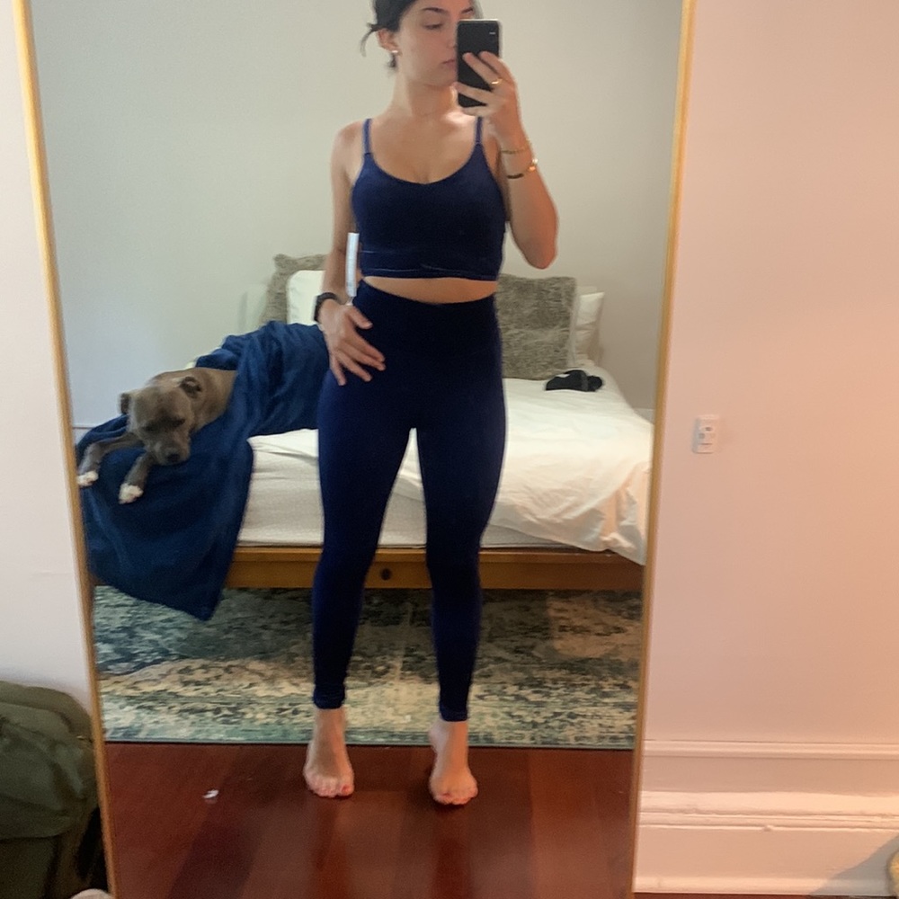 FULL SET Athleta NWT Velvet blue workout set